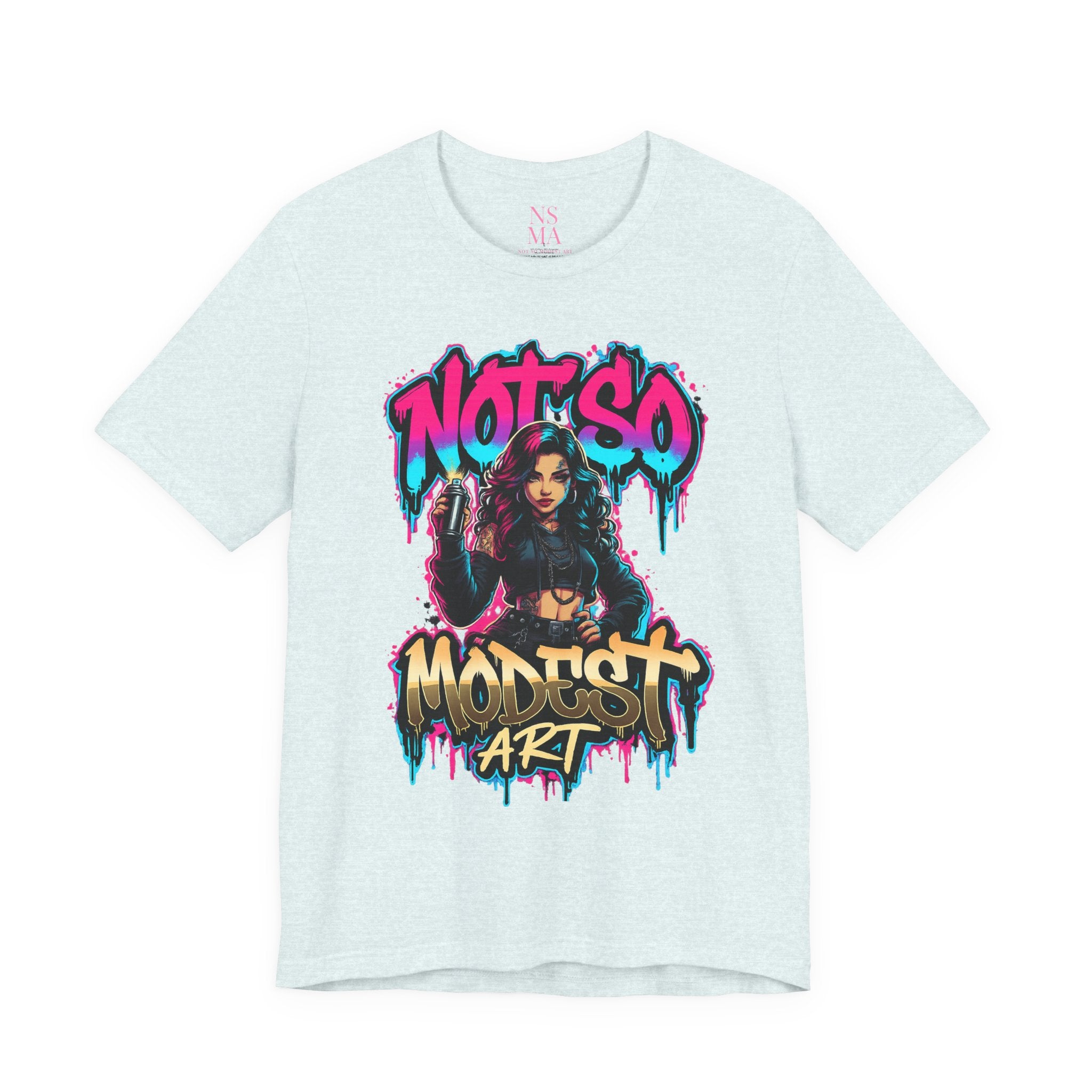 Not So Modest Art Graphic Tee — Bold Streetwear Girl Illustration