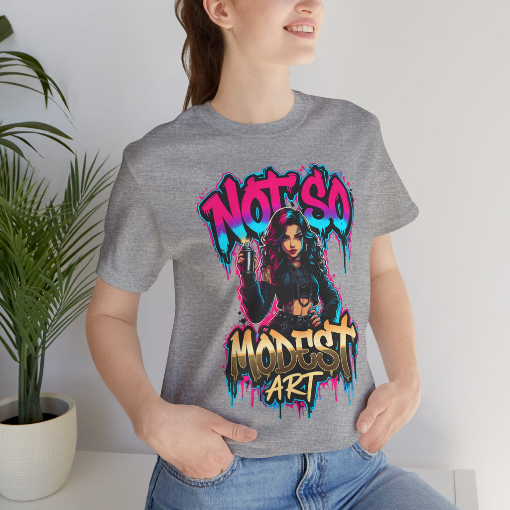 Not So Modest Art Graphic Tee — Bold Streetwear Girl Illustration