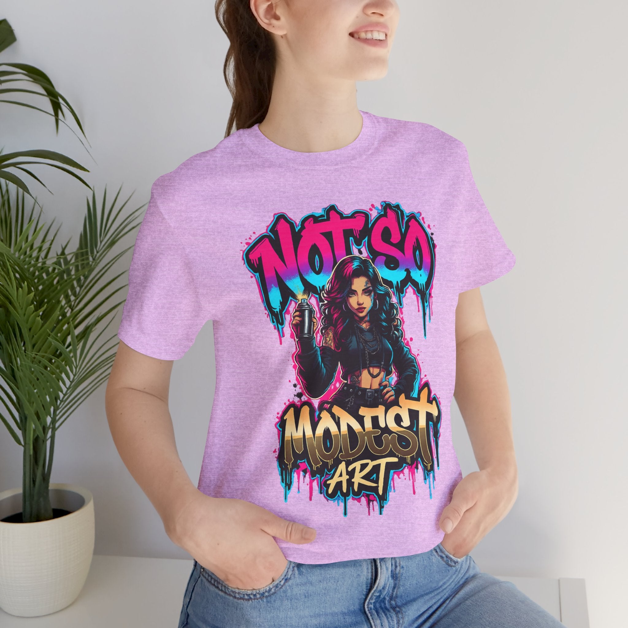 Not So Modest Art Graphic Tee — Bold Streetwear Girl Illustration