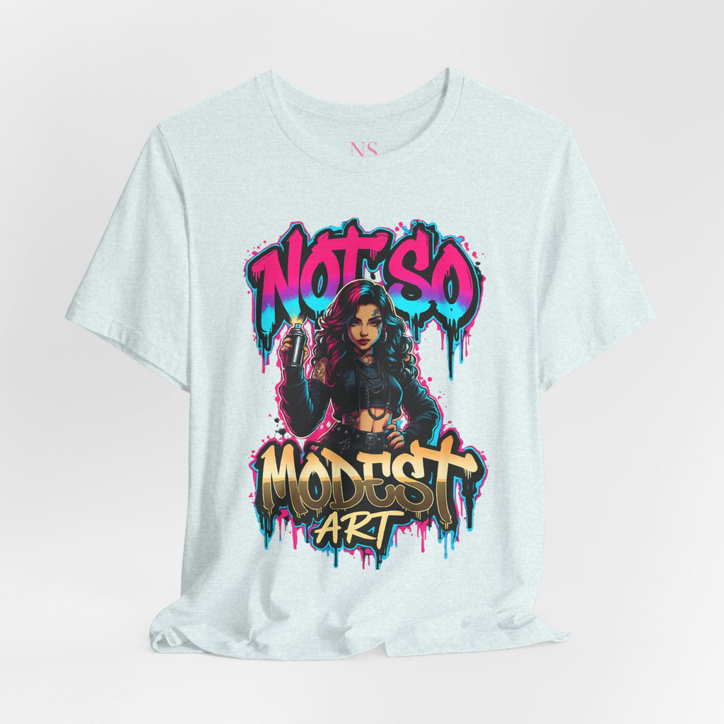 Not So Modest Art Graphic Tee — Bold Streetwear Girl Illustration