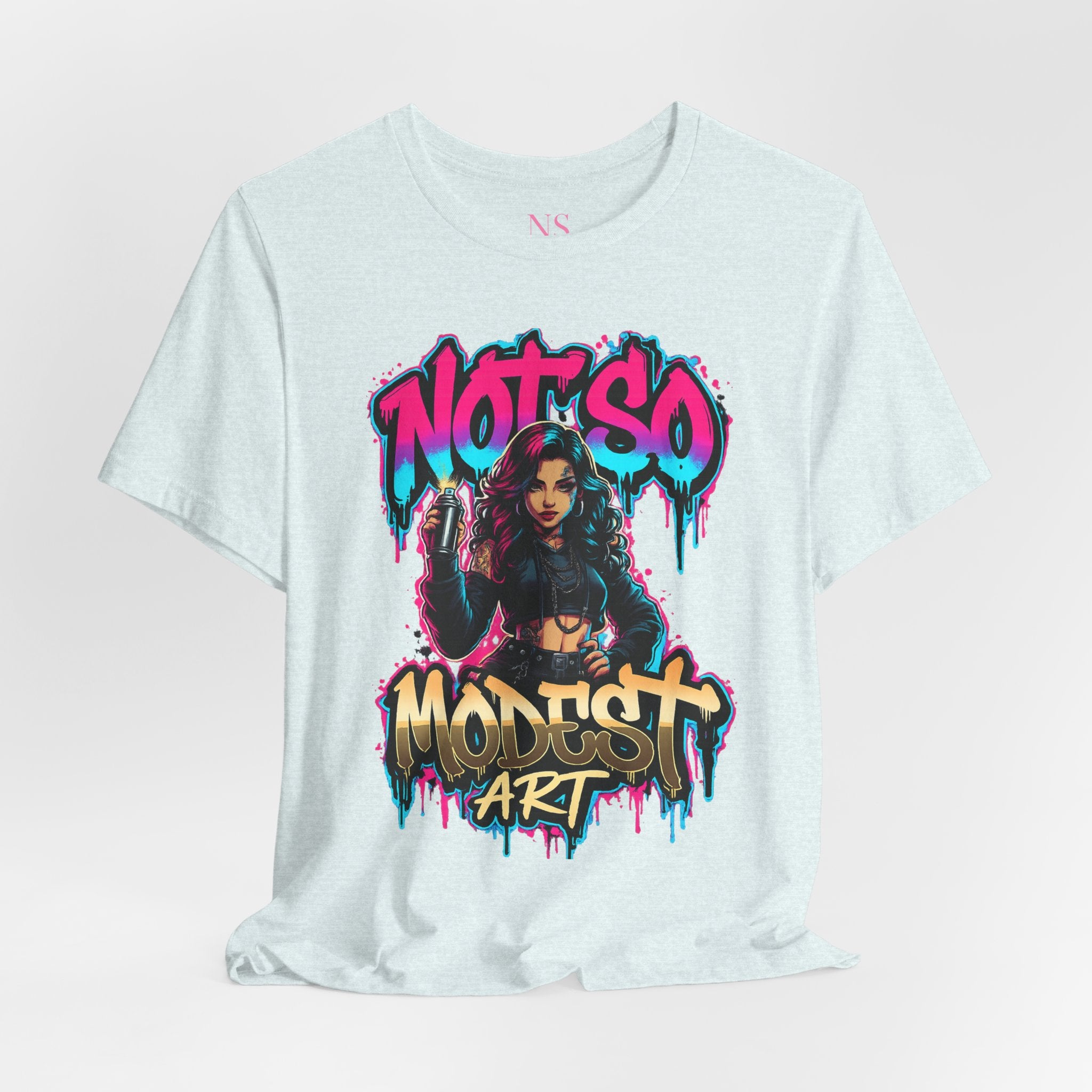 Not So Modest Art Graphic Tee — Bold Streetwear Girl Illustration