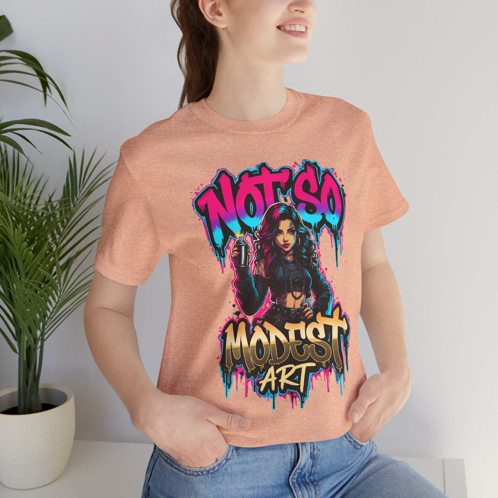 Not So Modest Art Graphic Tee — Bold Streetwear Girl Illustration