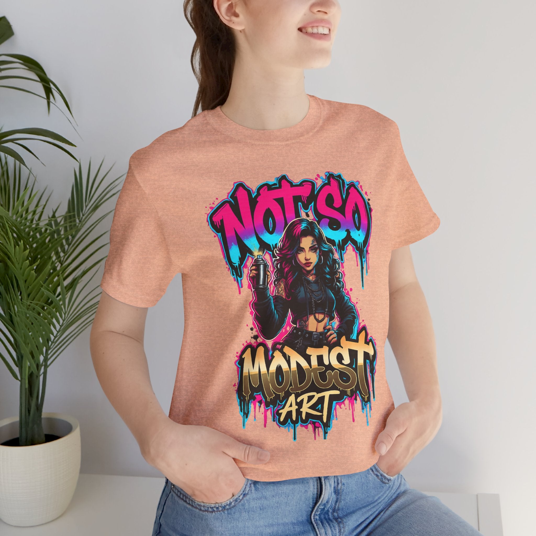 Not So Modest Art Graphic Tee — Bold Streetwear Girl Illustration