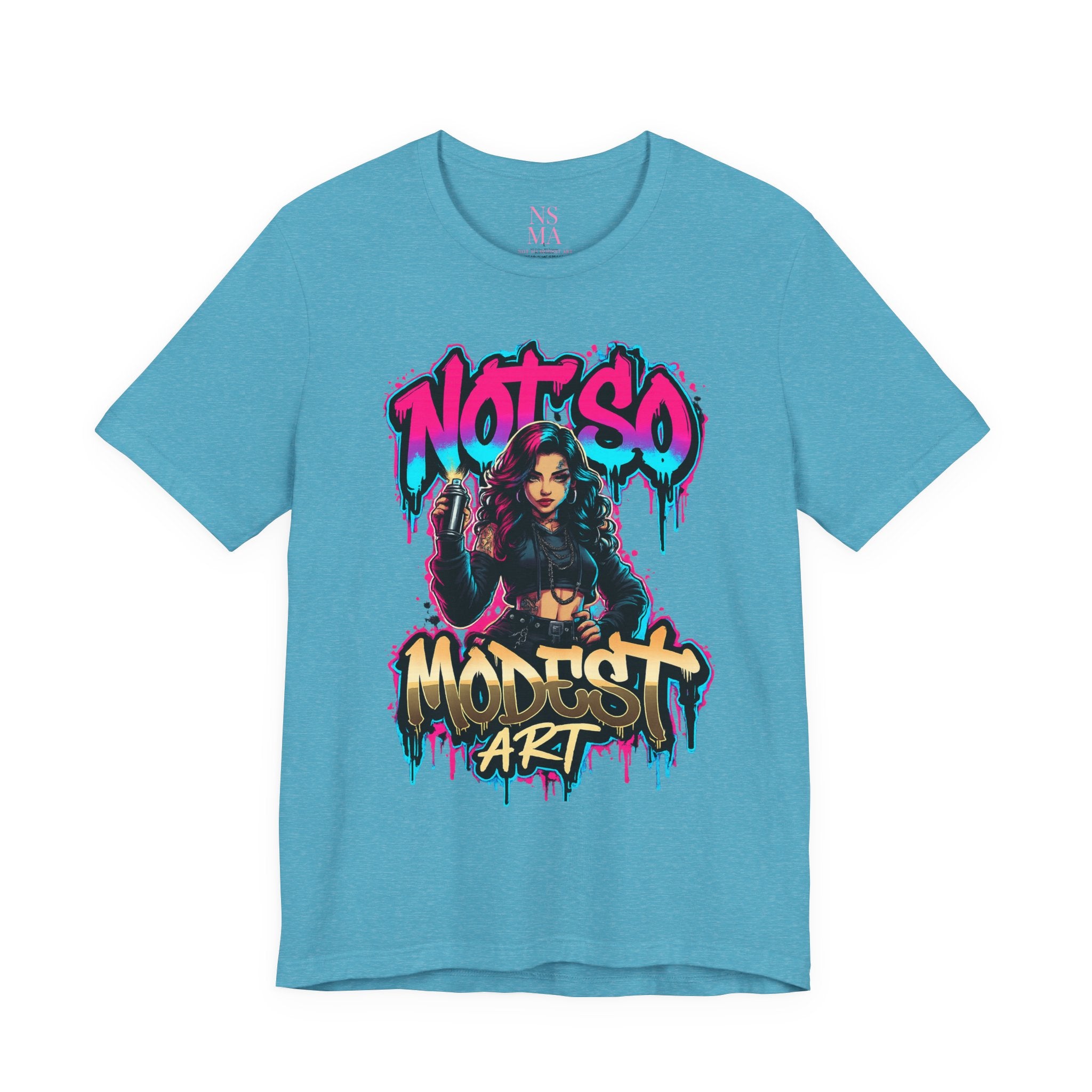 Not So Modest Art Graphic Tee — Bold Streetwear Girl Illustration