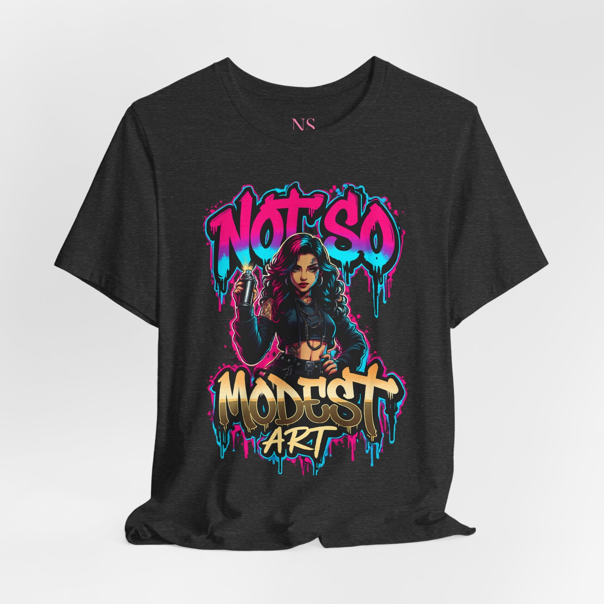Not So Modest Art Graphic Tee — Bold Streetwear Girl Illustration