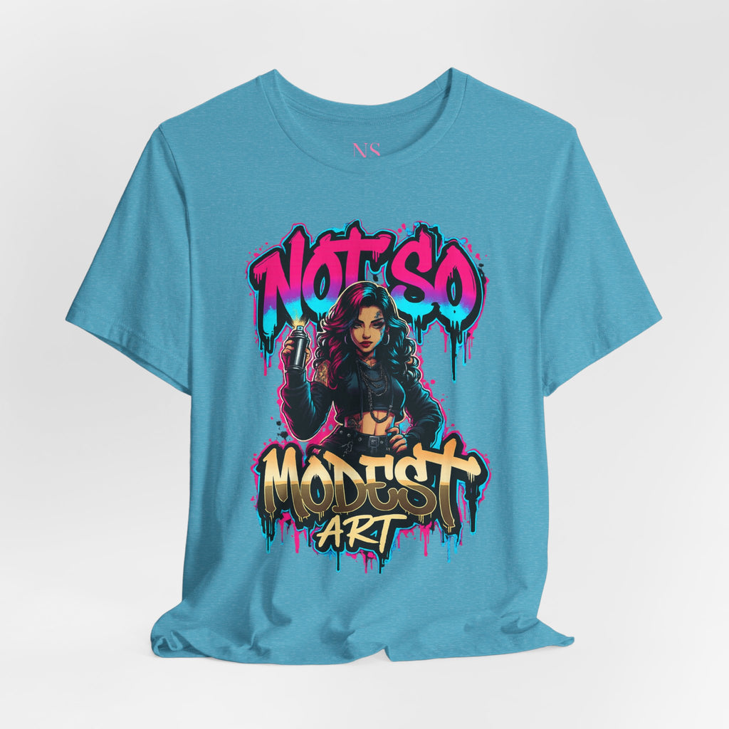 Not So Modest Art Graphic Tee — Bold Streetwear Girl Illustration