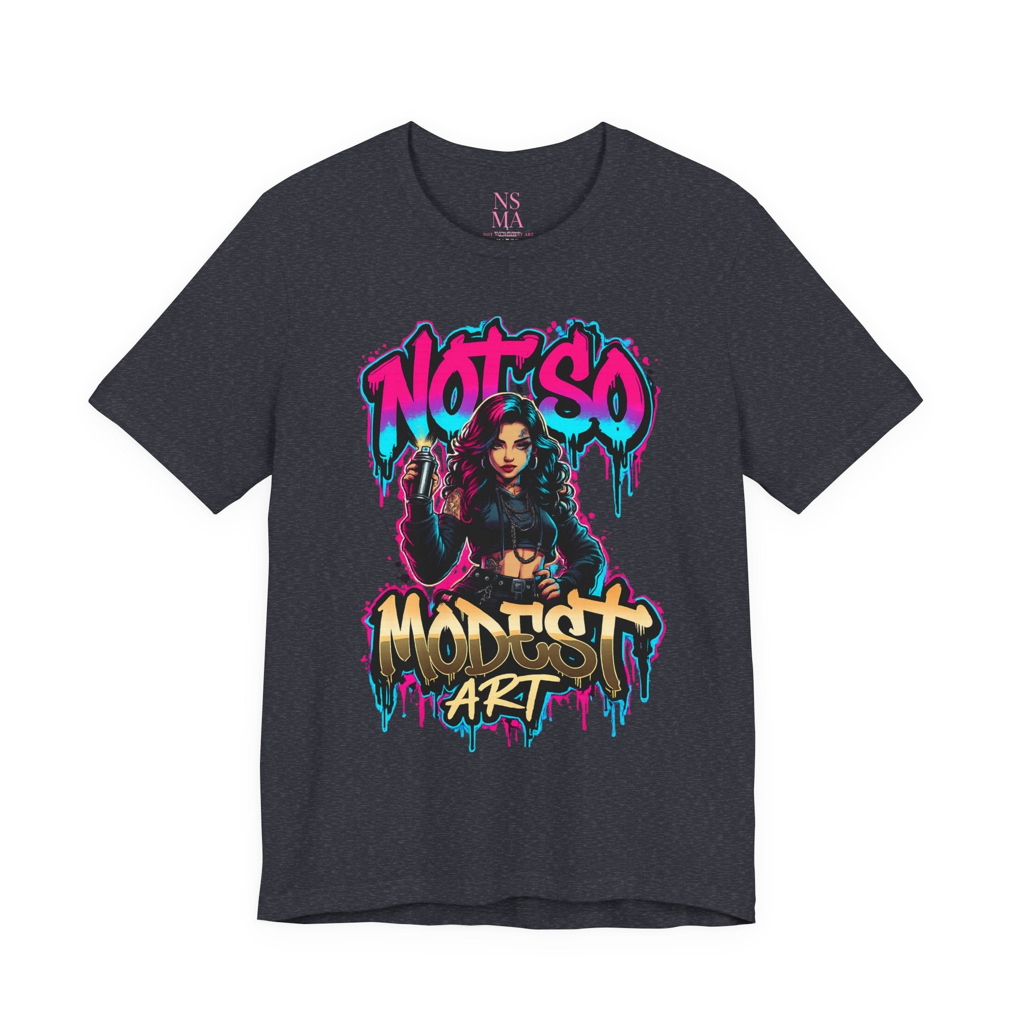 Not So Modest Art Graphic Tee — Bold Streetwear Girl Illustration