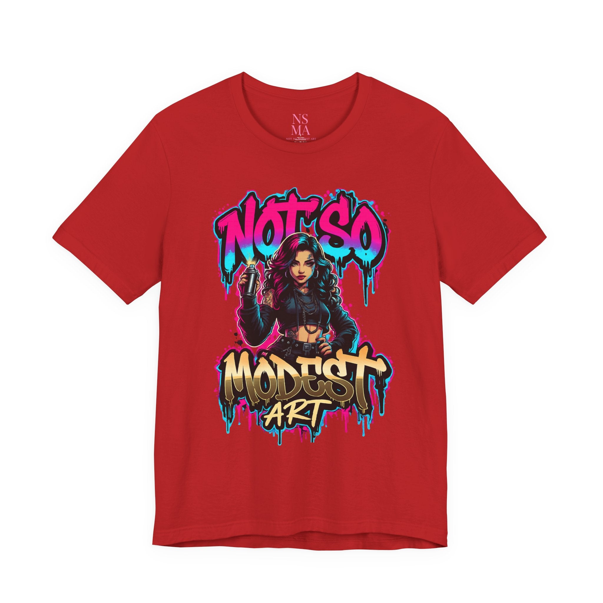Not So Modest Art Graphic Tee — Bold Streetwear Girl Illustration