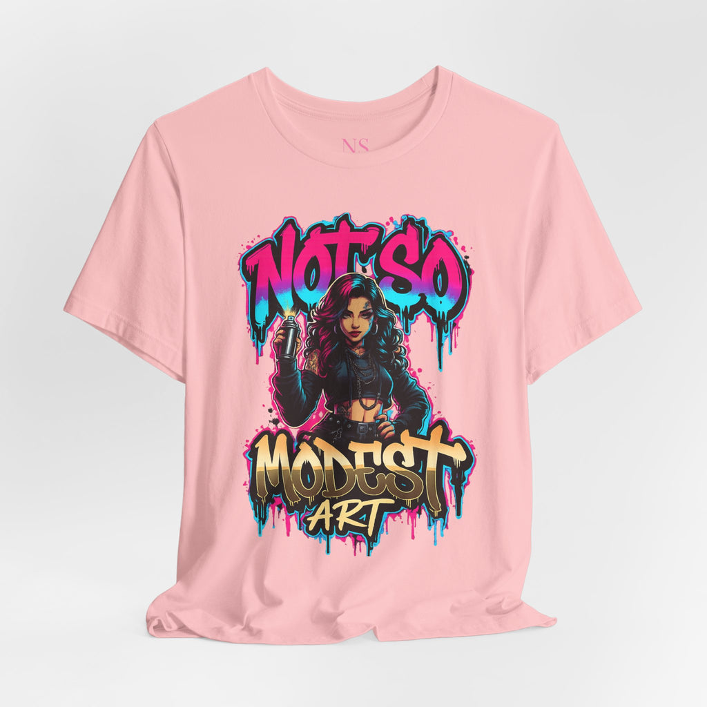 Not So Modest Art Graphic Tee — Bold Streetwear Girl Illustration