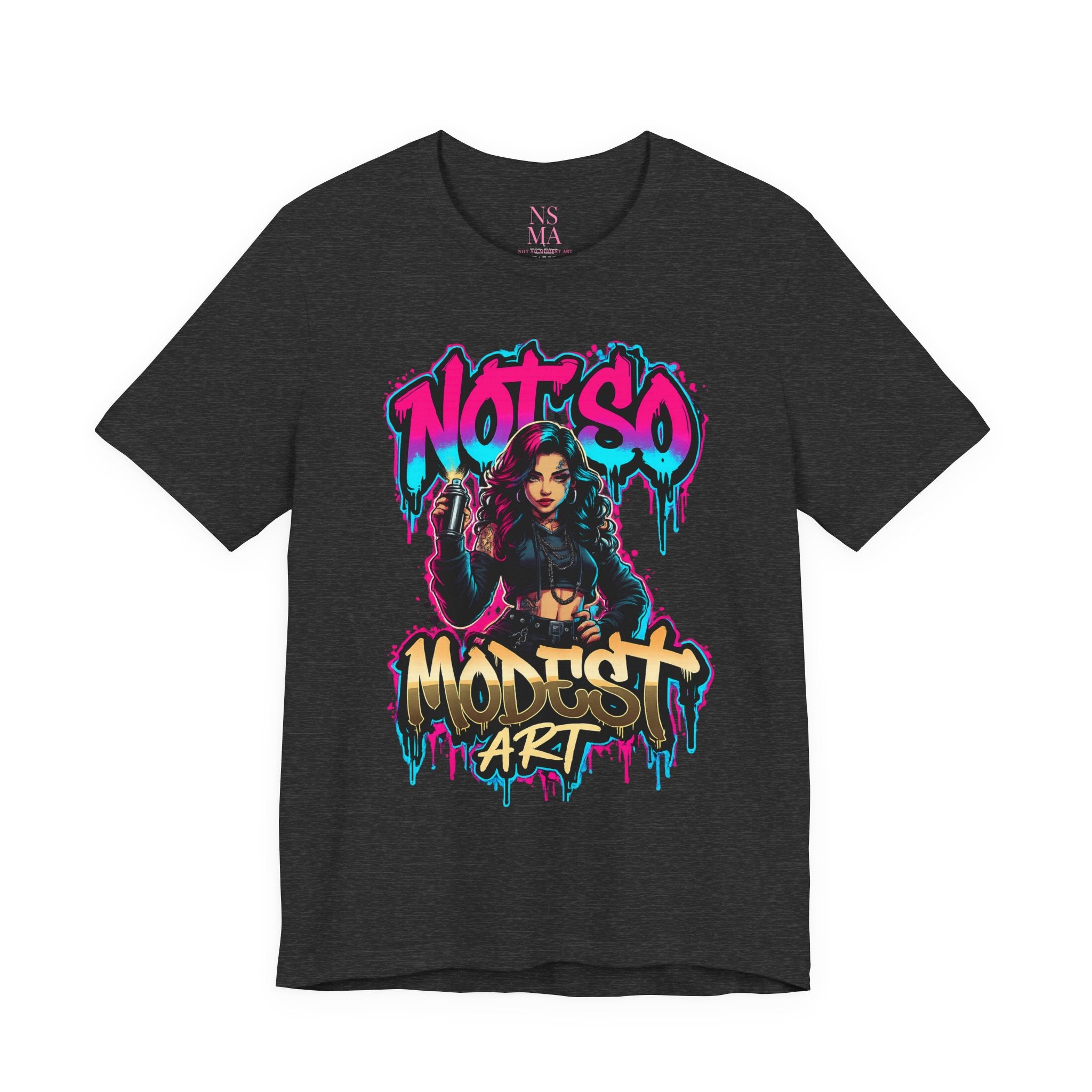 Not So Modest Art Graphic Tee — Bold Streetwear Girl Illustration
