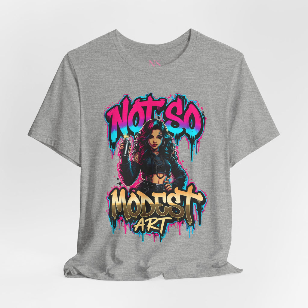 Not So Modest Art Graphic Tee — Bold Streetwear Girl Illustration