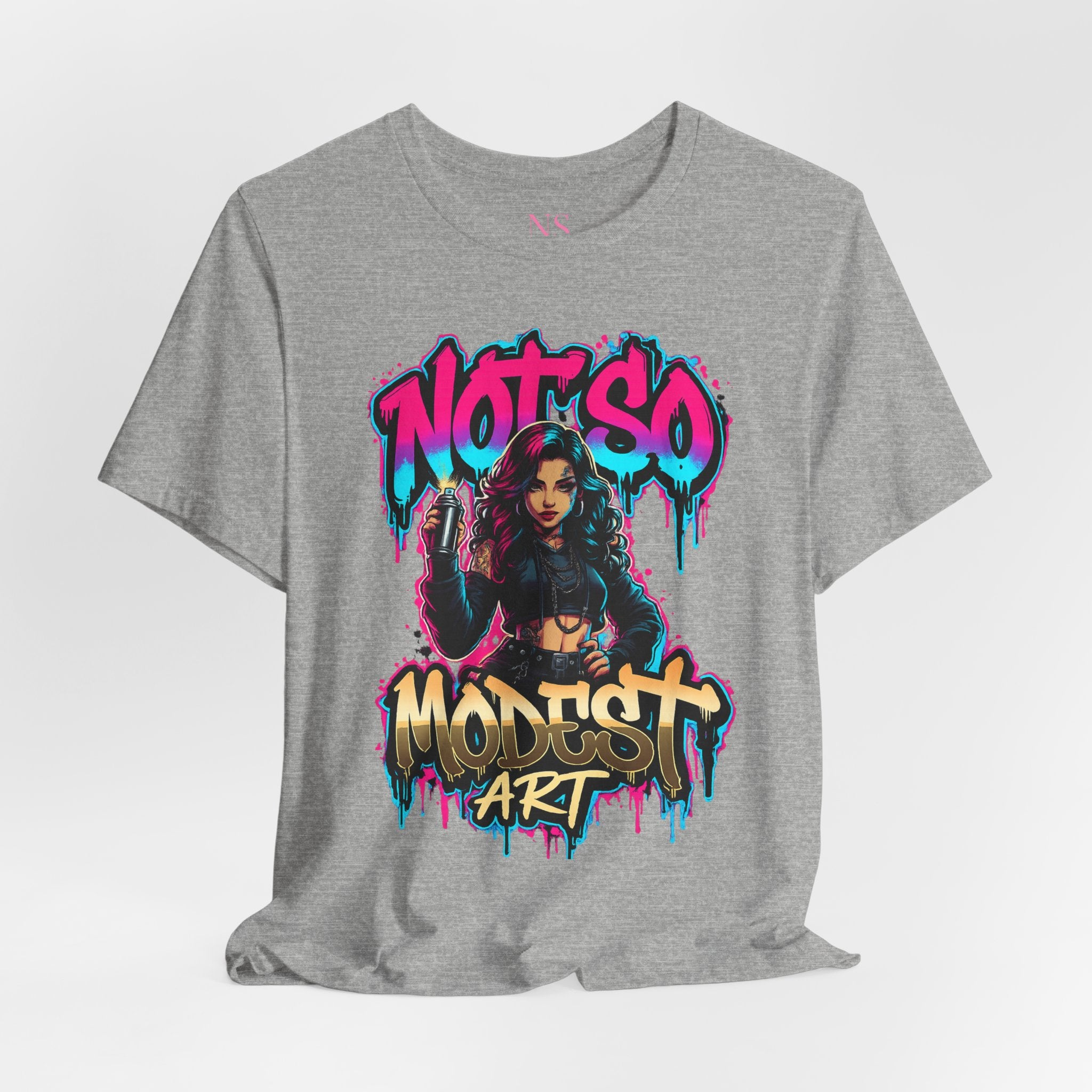 Not So Modest Art Graphic Tee — Bold Streetwear Girl Illustration
