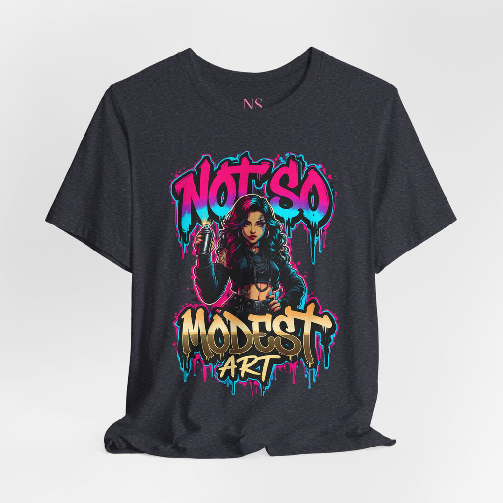 Not So Modest Art Graphic Tee — Bold Streetwear Girl Illustration