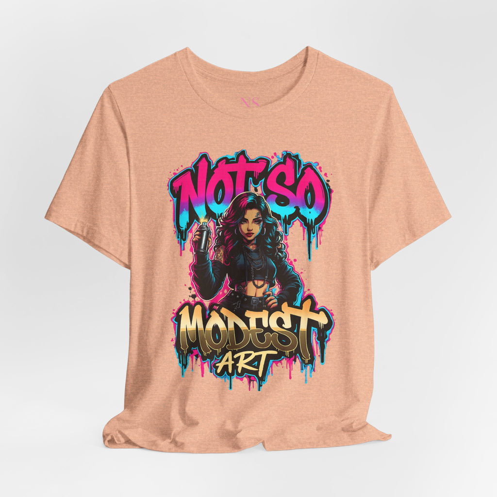 Not So Modest Art Graphic Tee — Bold Streetwear Girl Illustration