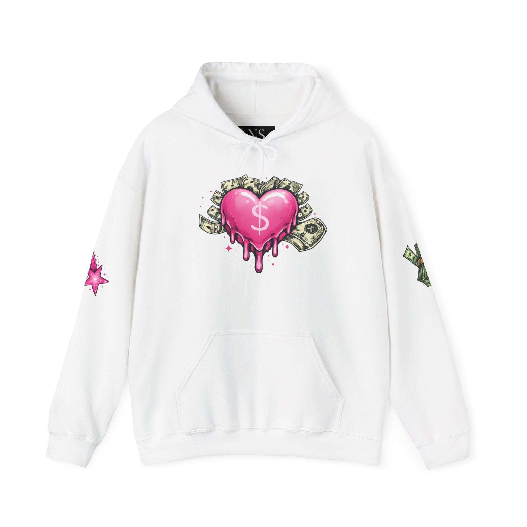 Not So Modest Art NSMA Dripping Money Heart Hoodie – Black Streetwear Hoodie