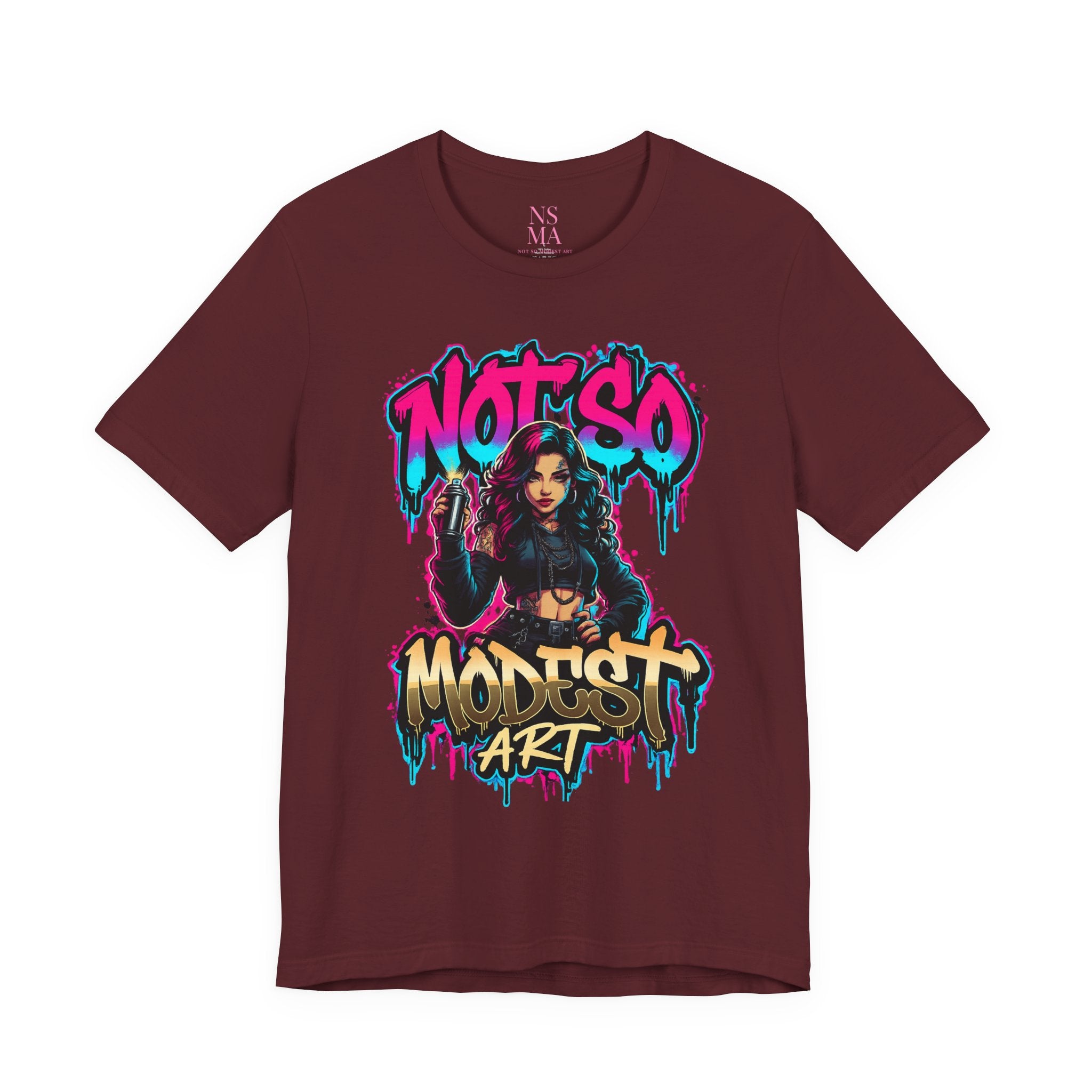 Not So Modest Art Graphic Tee — Bold Streetwear Girl Illustration