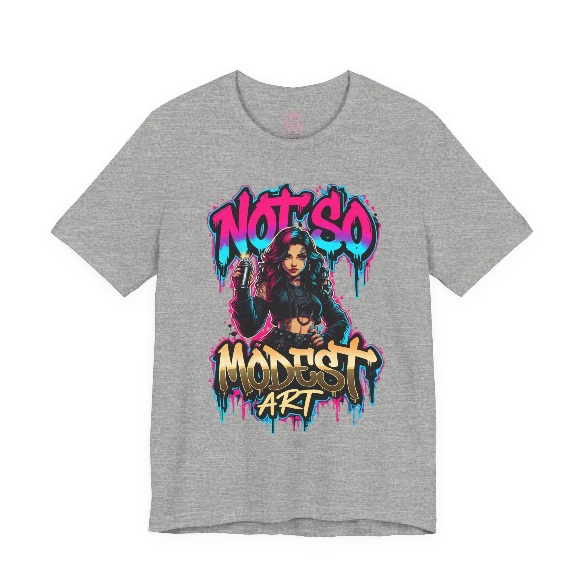 Not So Modest Art Graphic Tee — Bold Streetwear Girl Illustration