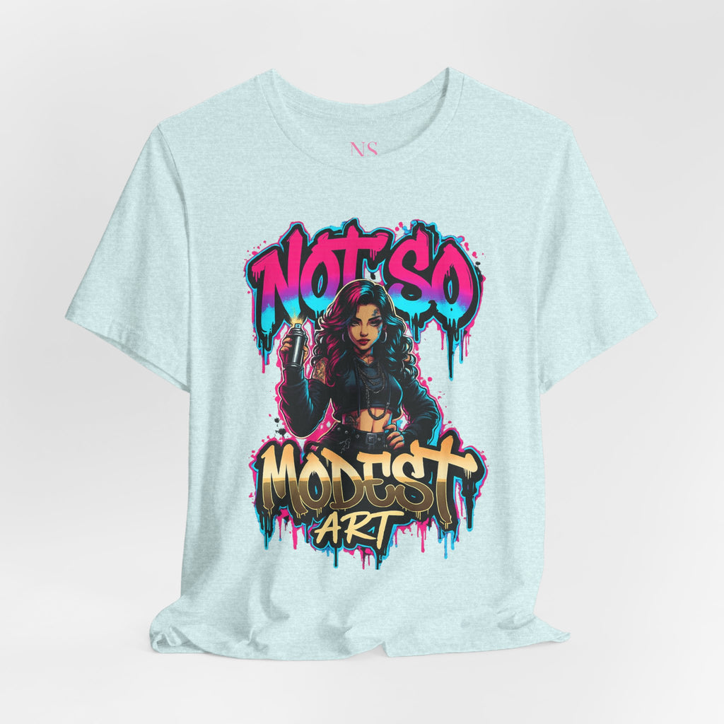 Not So Modest Art Graphic Tee — Bold Streetwear Girl Illustration