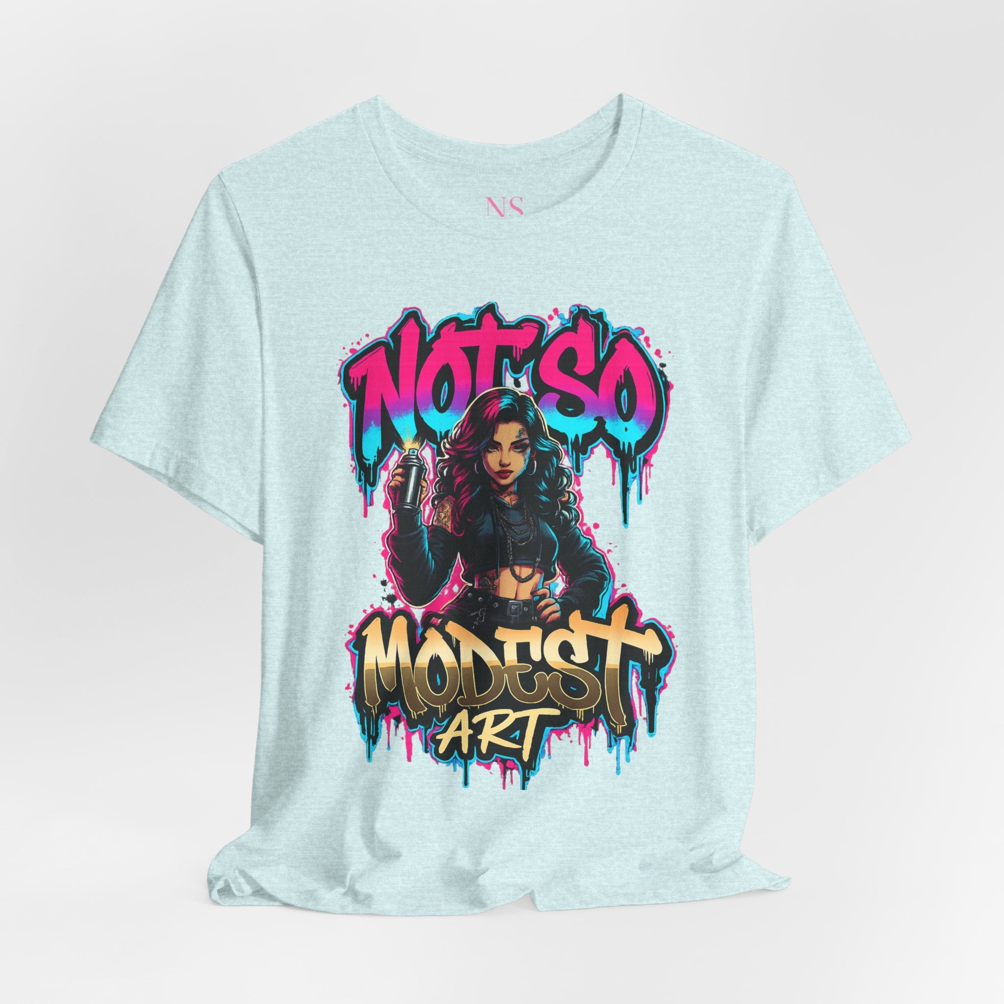 Not So Modest Art Graphic Tee — Bold Streetwear Girl Illustration