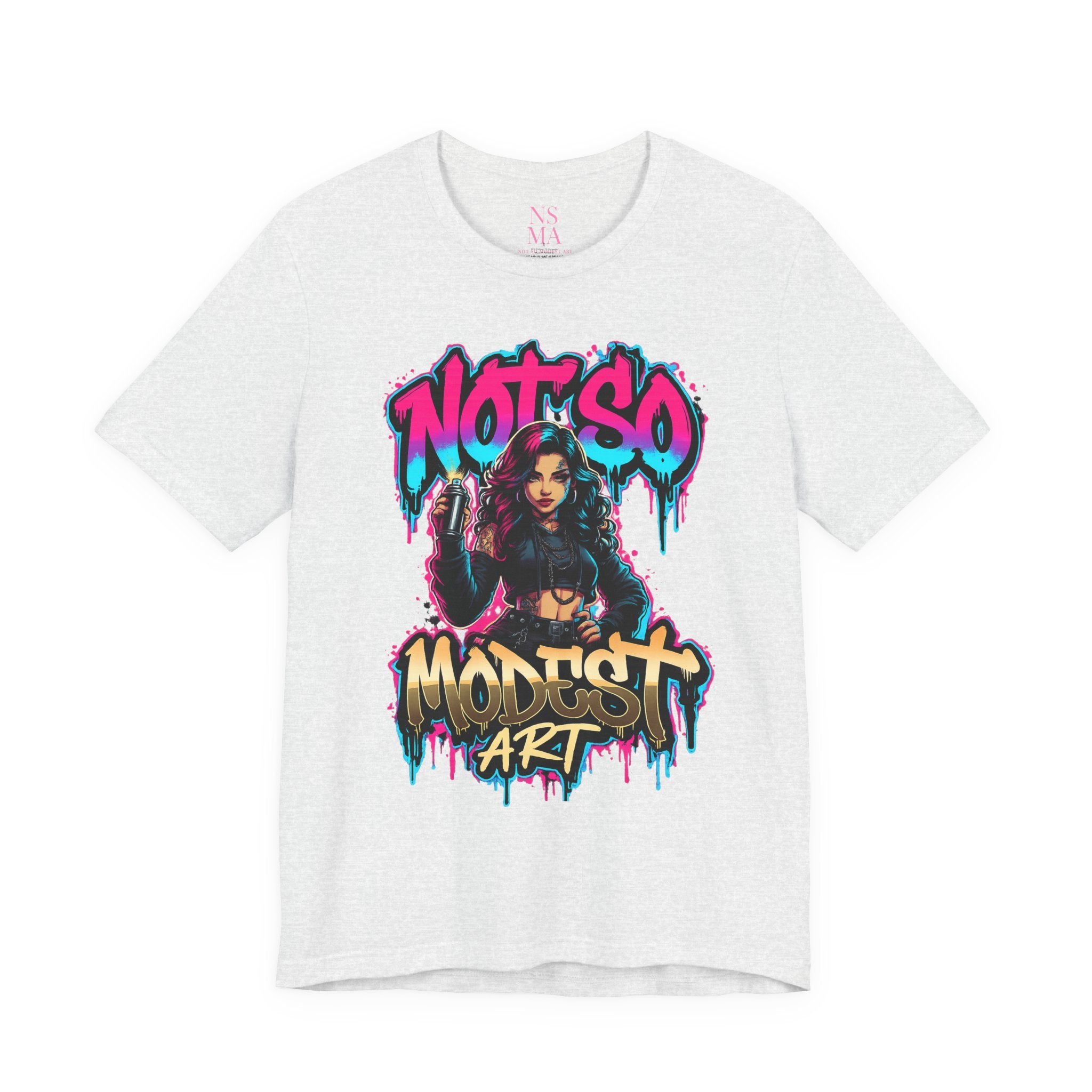 Not So Modest Art Graphic Tee — Bold Streetwear Girl Illustration