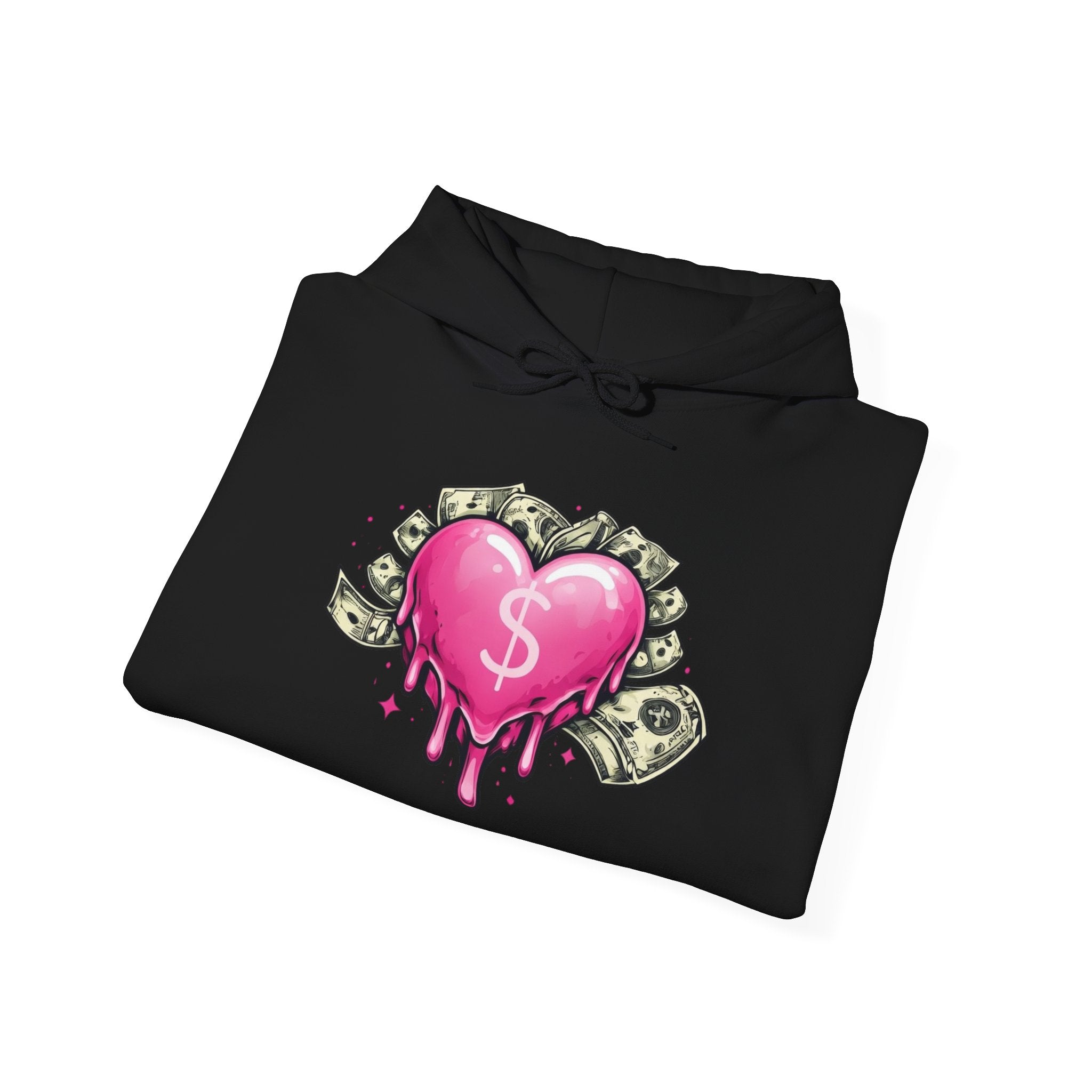 Not So Modest Art NSMA Dripping Money Heart Hoodie – Black Streetwear Hoodie