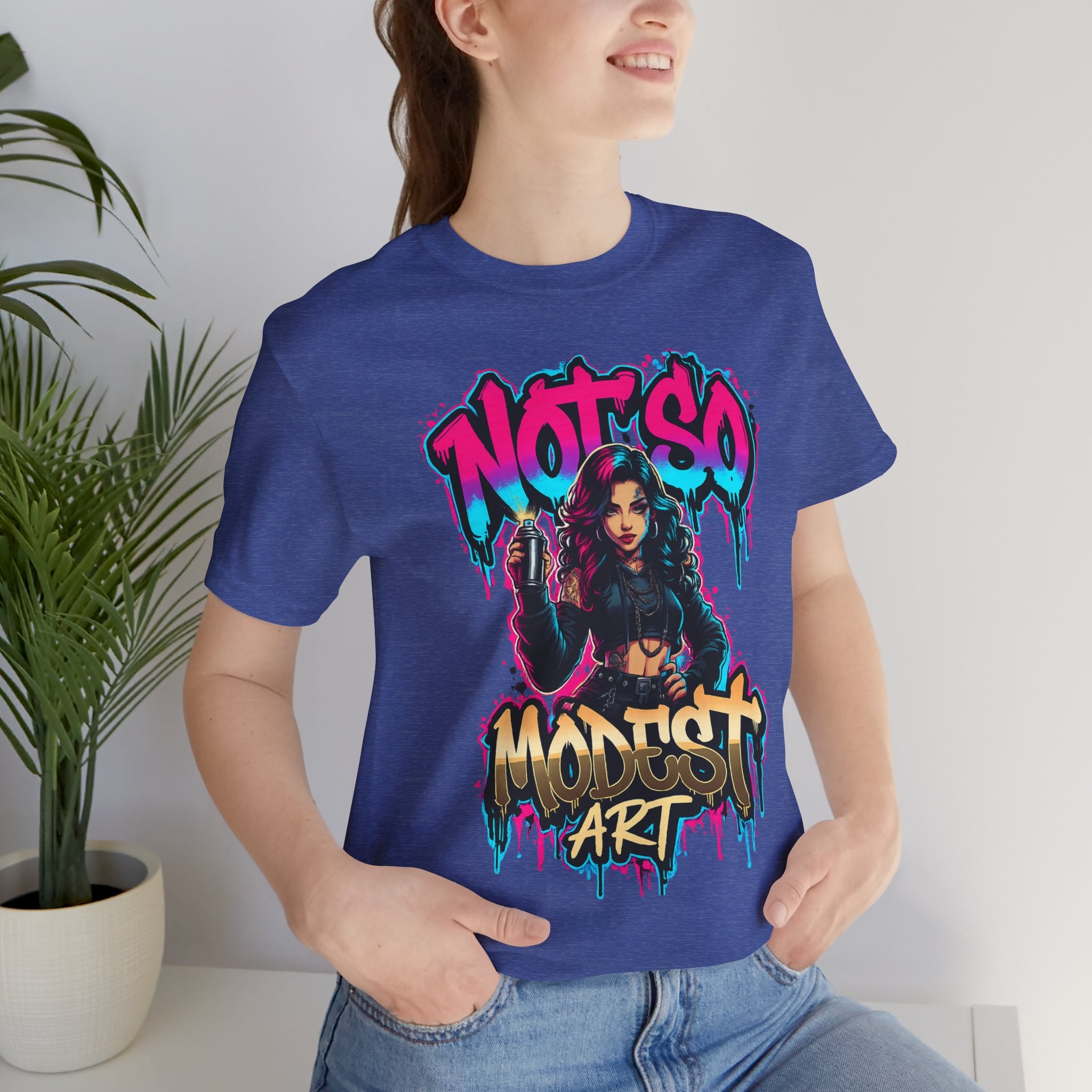 Not So Modest Art Graphic Tee — Bold Streetwear Girl Illustration