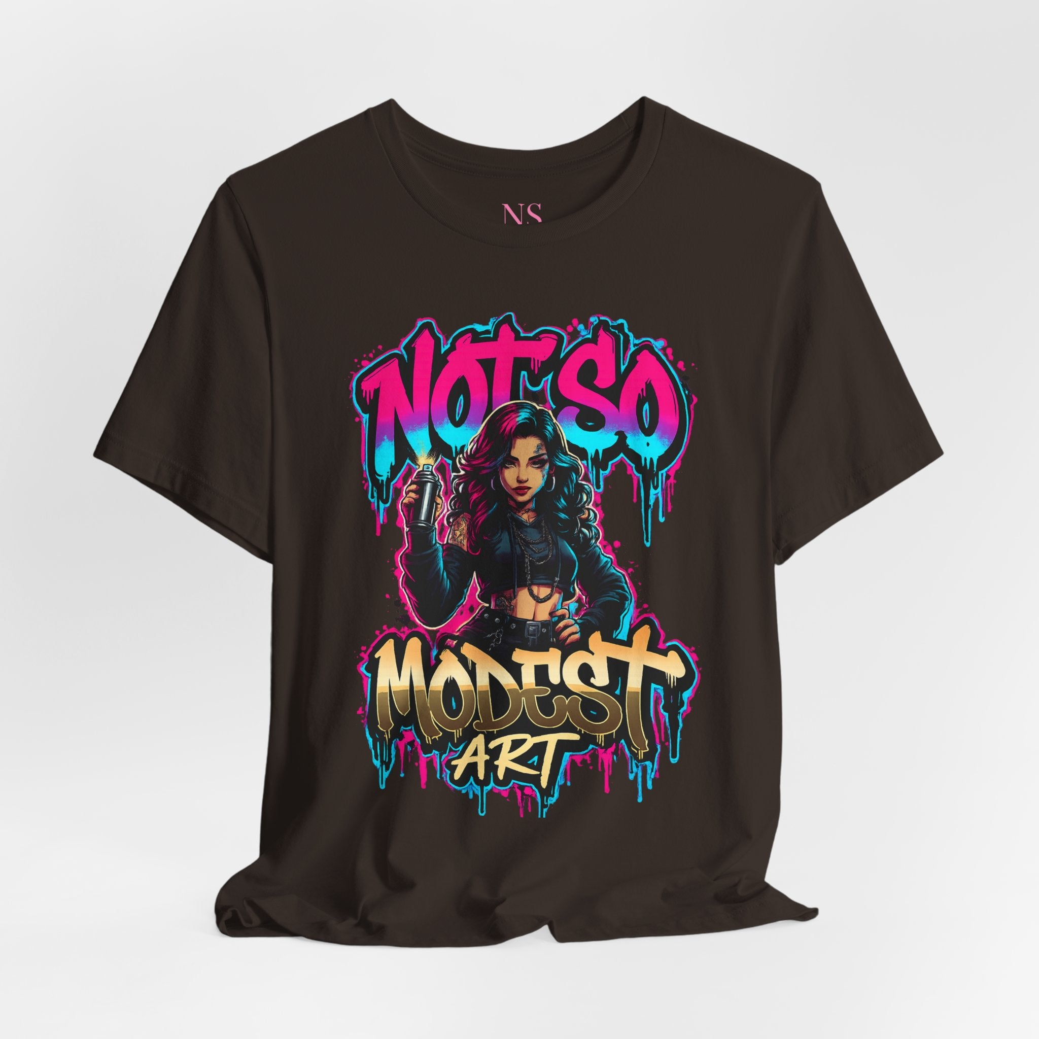 Not So Modest Art Graphic Tee — Bold Streetwear Girl Illustration