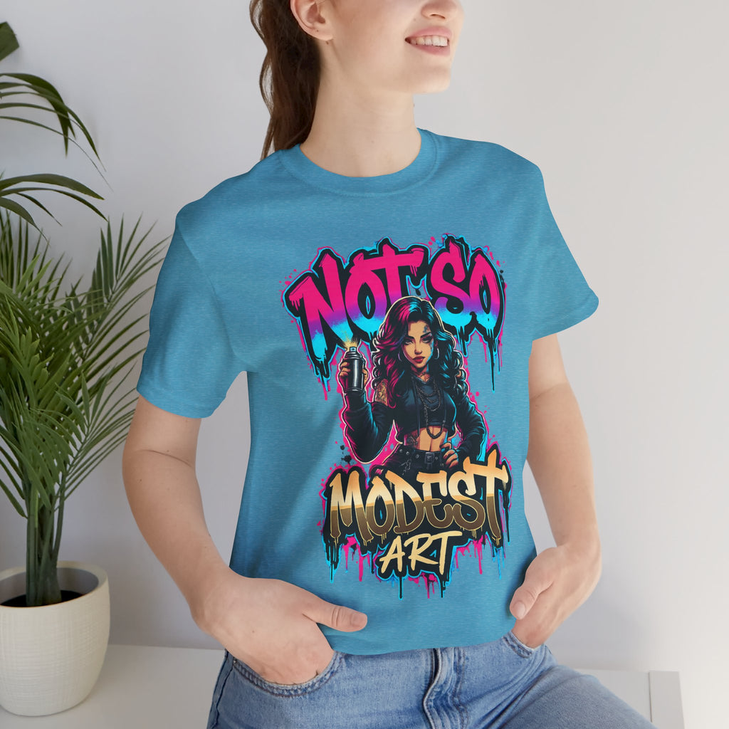Not So Modest Art Graphic Tee — Bold Streetwear Girl Illustration