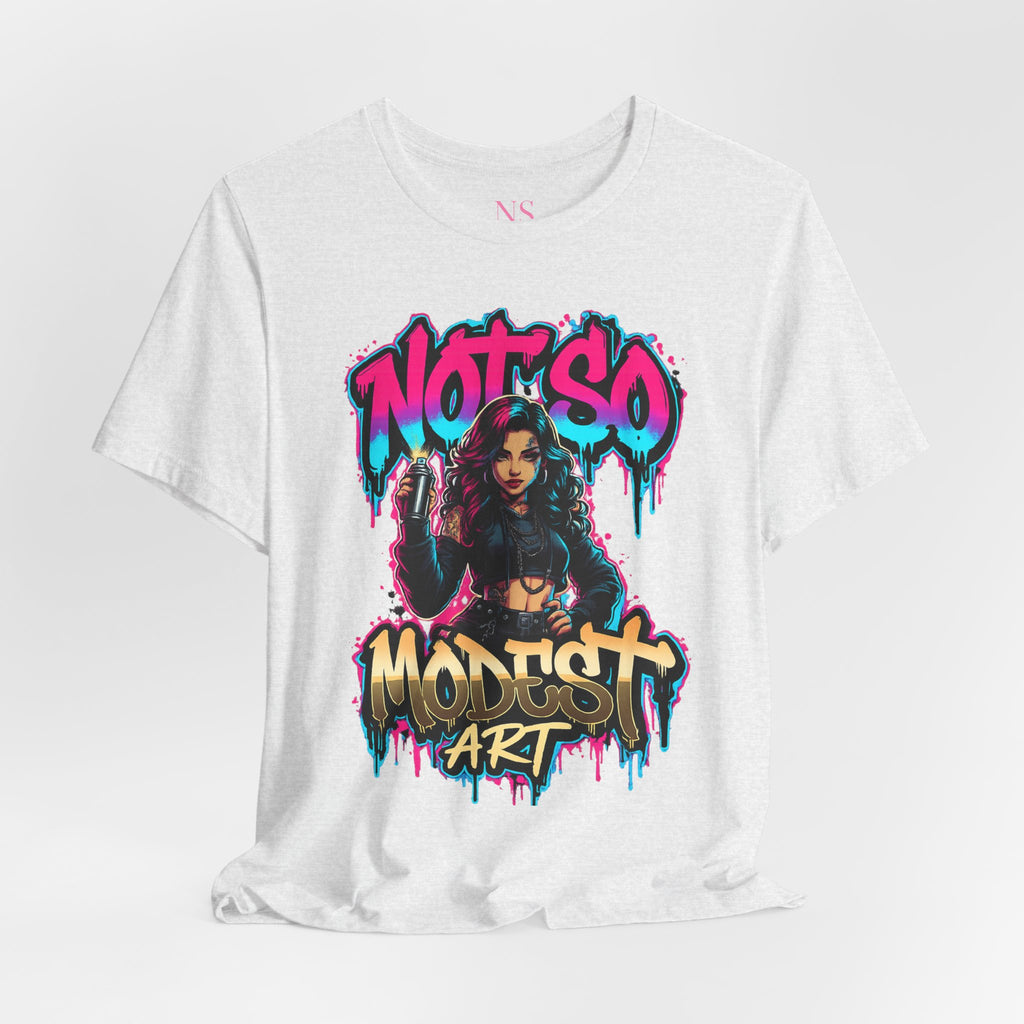Not So Modest Art Graphic Tee — Bold Streetwear Girl Illustration