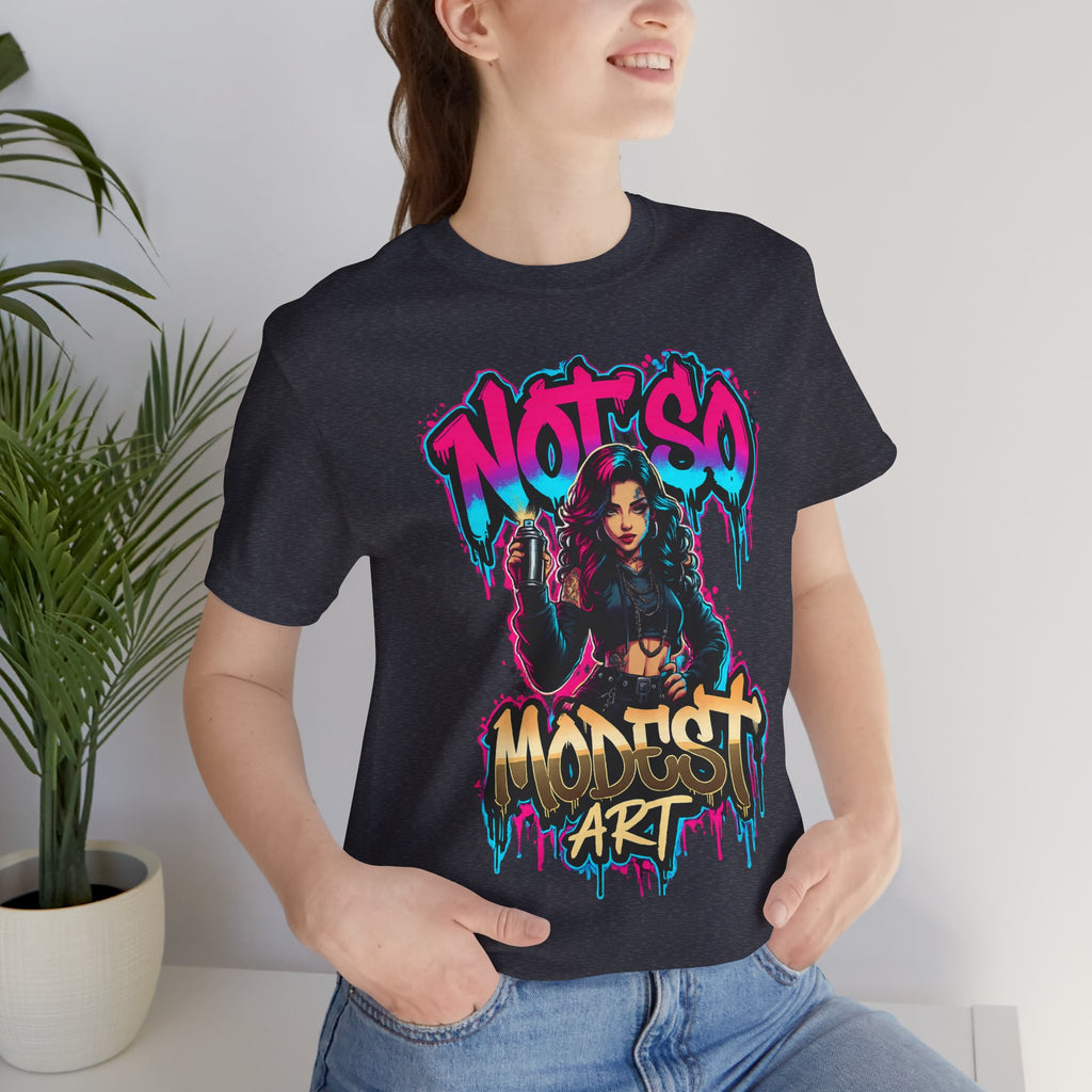 Not So Modest Art Graphic Tee — Bold Streetwear Girl Illustration