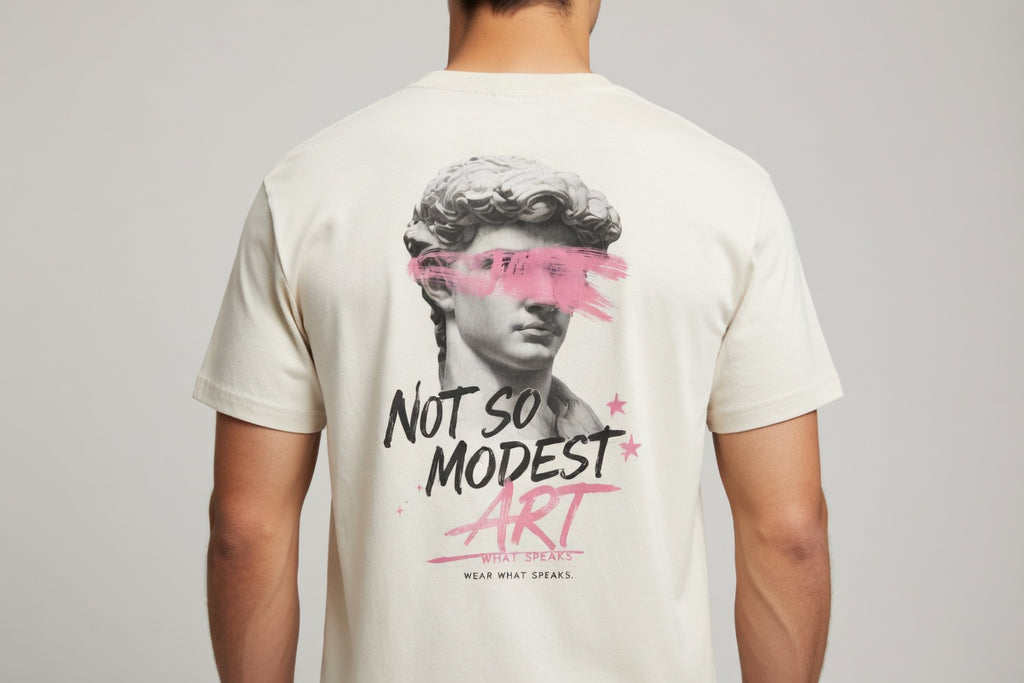Defaced David Tee — Cream