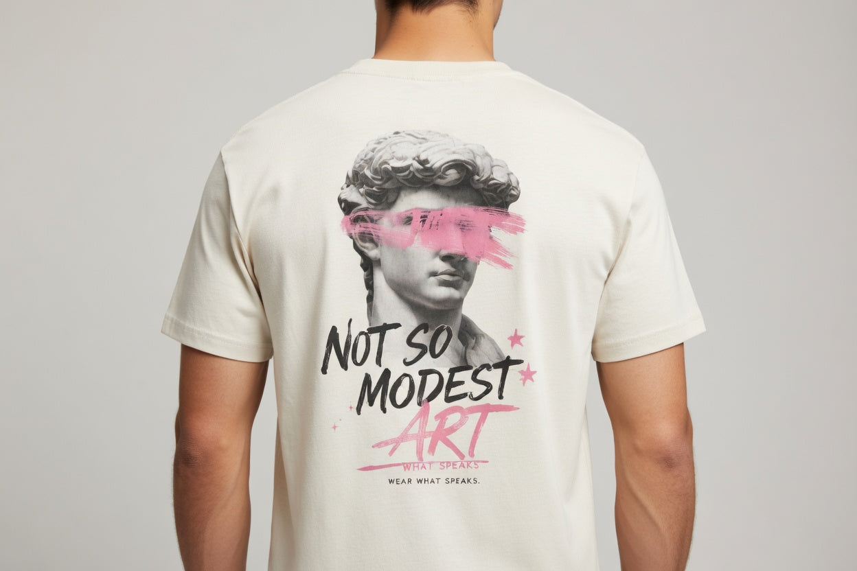 Defaced David Tee — Cream